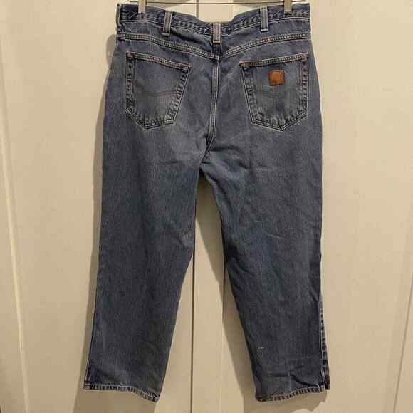 Carhartt Jeans Mens 36x30 Blue Baggy Relaxed Distressed Worn Workwear - Picture 16 of 16